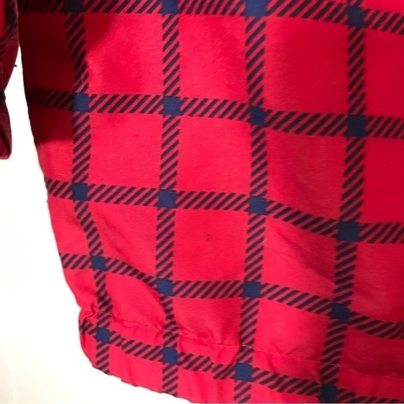 Gymboree Red and Blue Plaid Wind Breaker Pull Over Jacket Vintage - Picture 7 of 8